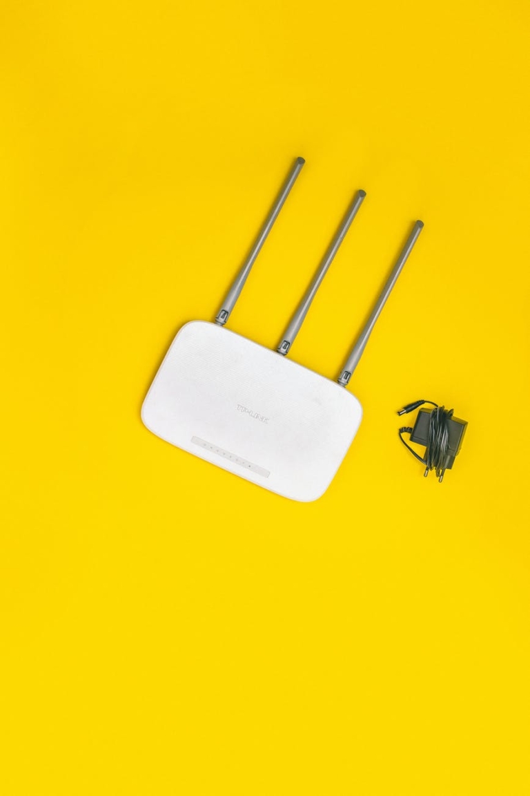 wifi router on yellow background