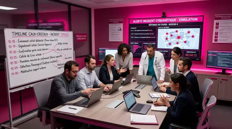 Exercice de crise terrain testant le PCA d'un établissement de santé
