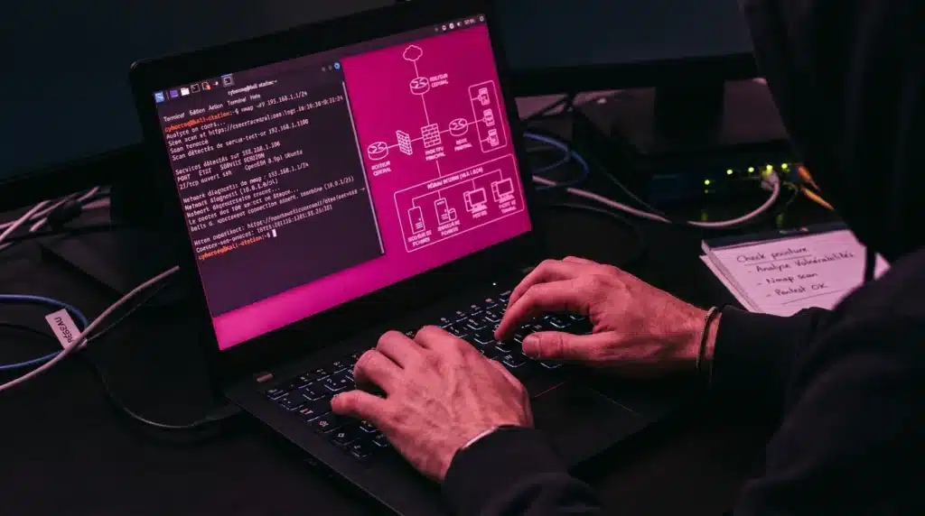 NIS2 - Testeur d'intrusion analysant un système lors d'un pentest NIS2
