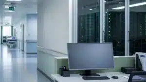 Infrastructure informatique hospitalière illustrant l’interopérabilité des systèmes